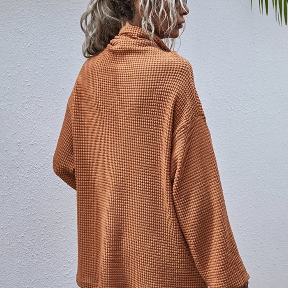 Black Oversized cowl neck wide long sleeve top - Picture 3 of 15